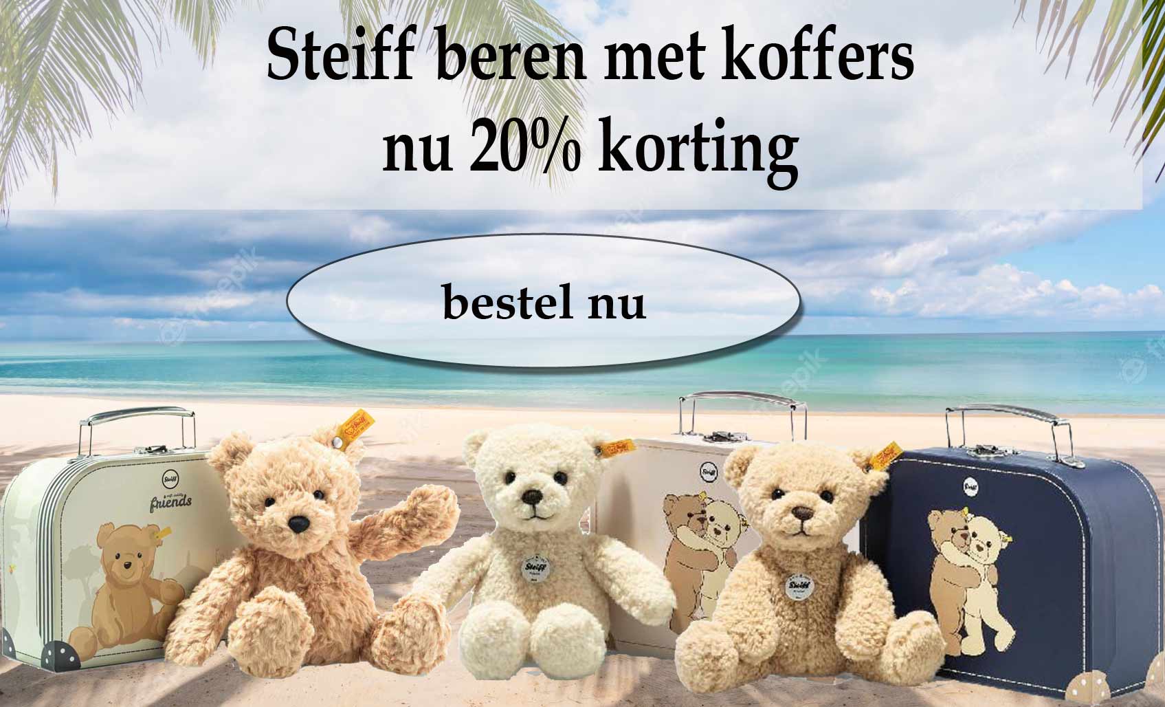 Steiff beren en dieren met koffers