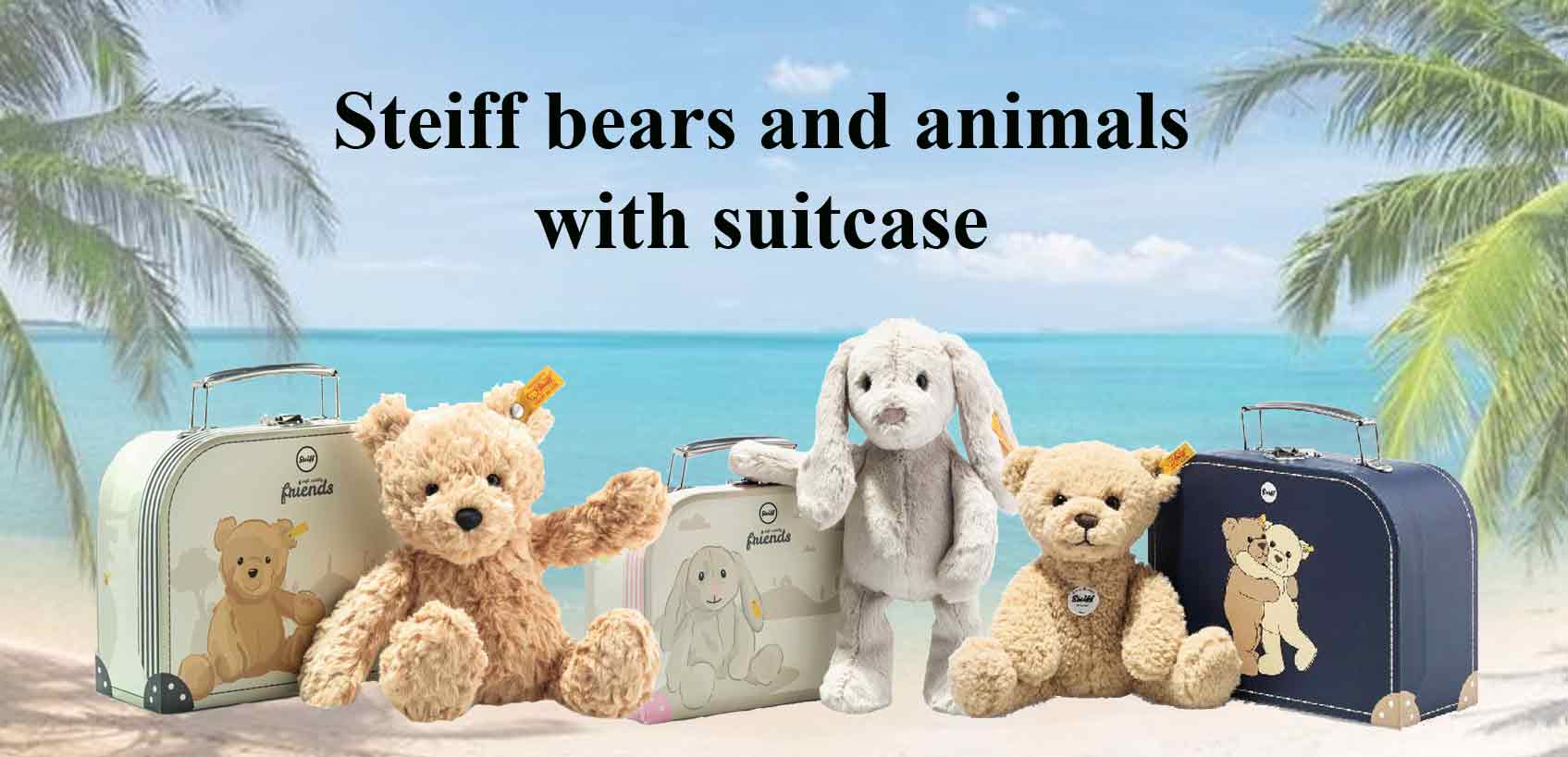 Steiff bears with suitcases