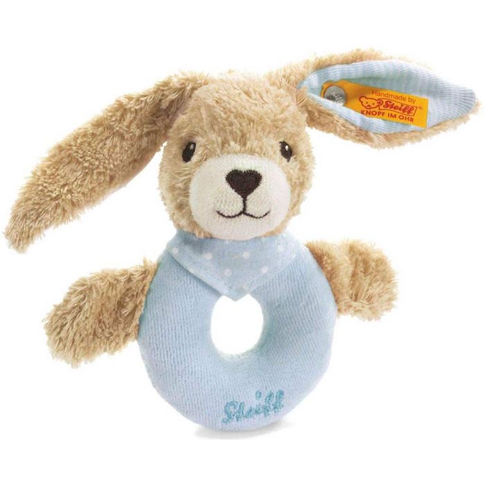 237522 Steiff Hoppel Rabbit Grip Toy Baby Soft Skin Machine Washable MIB 