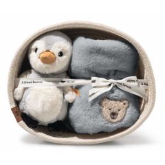 Steiff Lio penguin with rattle and bib gift set EAN 242977